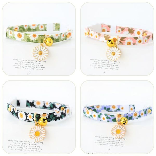 

dog collars & leashes 1pcs adjustable collar chrysanthemum flower pendant s size cat puppy kitten pet fashion cute japanese style necklace