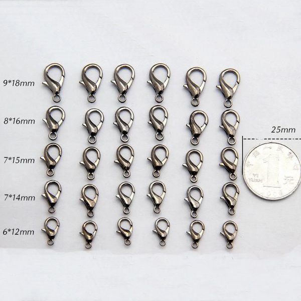 

multi-size gun black lobster clasp, no rust, versatile lobsters clasp keychain dalxk006 hooks mix order