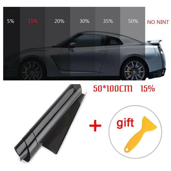 

car sunshade 1 roll 50cm x 1m 1/5/15/25/35 percent vlt window tint film glass sticker sun shade for uv protector foils films