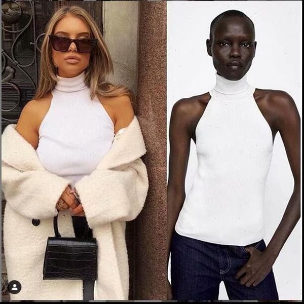 

womens sweater women slim knitted turtleneck basic tank female camis sleeveless solid white pullovers drop, White;black