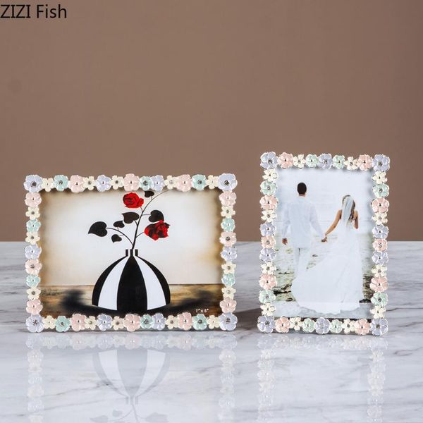 

6/7 inch petal decorative border po frame nightstand tablefamily portrait lace picture frames living room modern decor