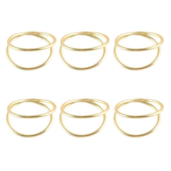 

napkin rings 6pcs simple dumb gold cross double ring buckle soft decoration