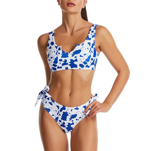 

one-piece suits 2021 summer female cow print swimsuits swimwear womens high waist for spring swimming trajes de baÃ±o mujer