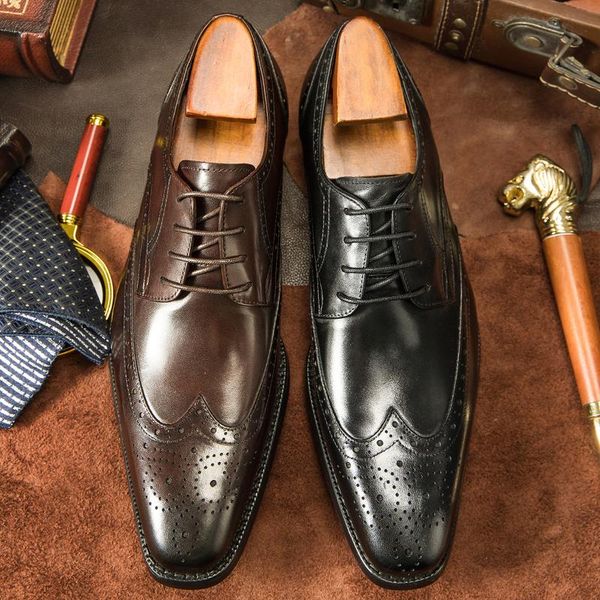 

dress shoes 2022 hanmce luxury handmade men's lace-up derby, Black