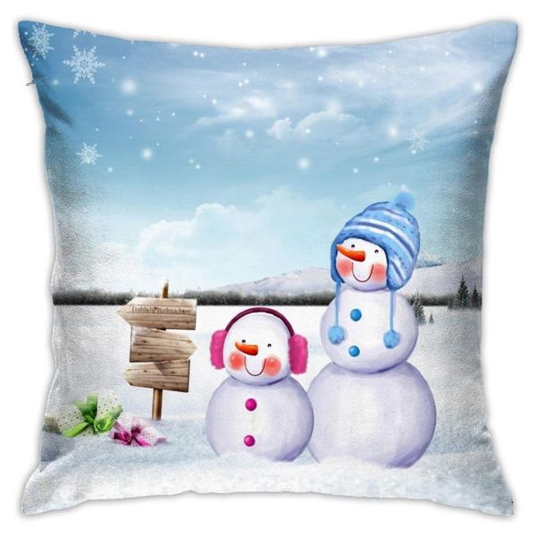 

pillow case snowman 45x45 brand decor sofa pillowcover pattern cushion covers color