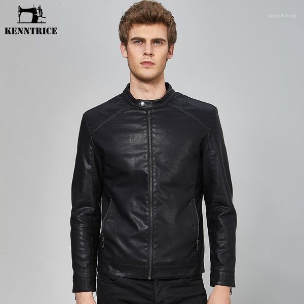 

men's fur & faux kenntrice simple men leather jackets punk style autumn and winter clothing casual black mens coat