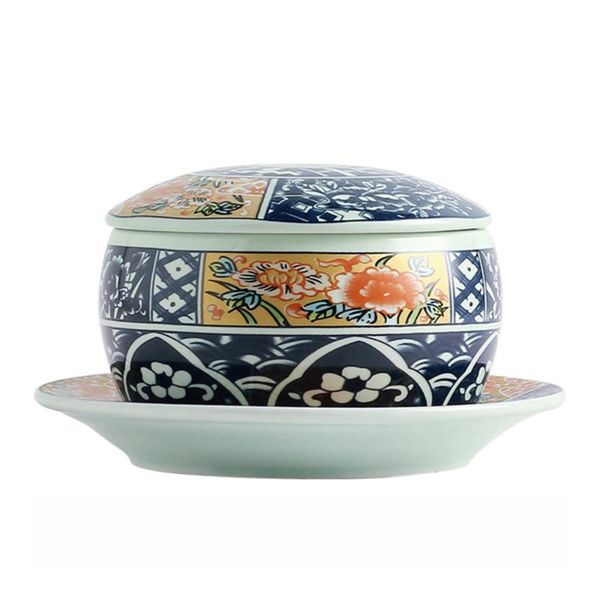 

bowls 1pc ceramic bowl soup steamed egg with lid for kitchen restaurant