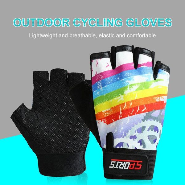 

cycling gloves mens womens half finger breathable mountain bike bicycle sports non-slip fitness mittens bcc0305m2, Black