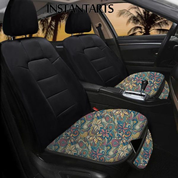 

car seat covers instantarts floral pattern with colorful blooming flowers print front cushion non slide protector mat pad 2pcs