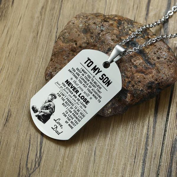 

pendant necklaces dog tag for son kids necklace father and, Silver
