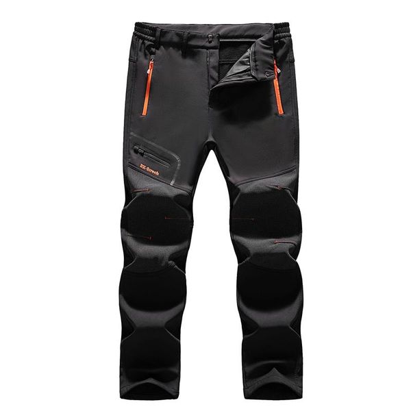 

men's pants mens warm winter soft shell travel waterproof long trousers outdoor camping&hiking fleece windproof skiing, Black