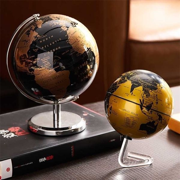 Retro World Globe Moderno Aprendizagem Mapa Kids Estudo Decoração de Desktop Geografia Educação Home Acessórios 211105