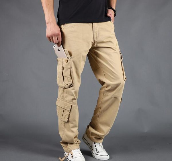 

men's pants men's, military, trousers, straight pants, large, Black