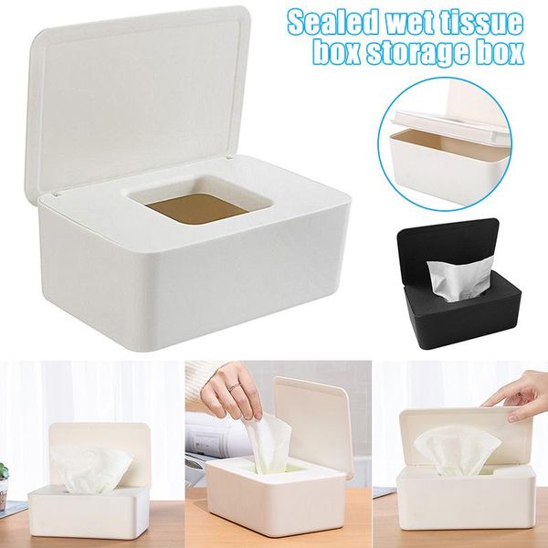 

tissue boxes & napkins wet box deskseal baby wipes paper storage dispenser holder dust-proof with lid support drop