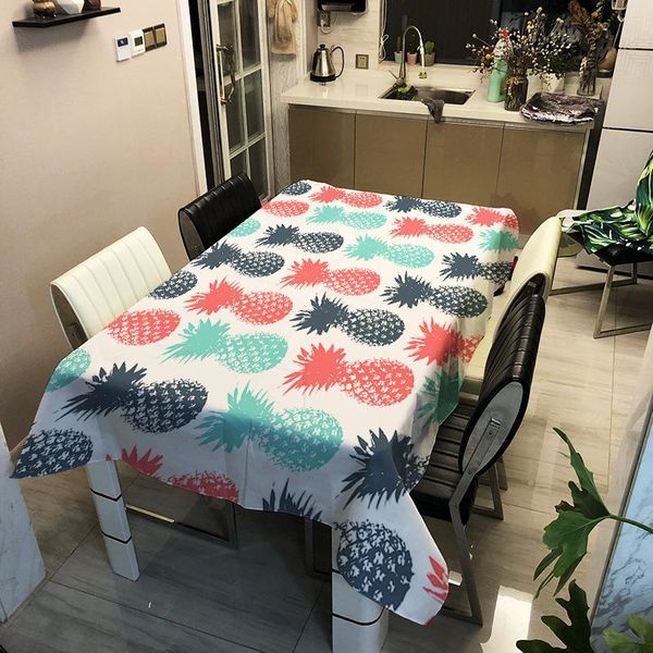

table cloth fruit pineapple tablecloth oilproof waterproof rectangular family restaurant for party dinning banquet