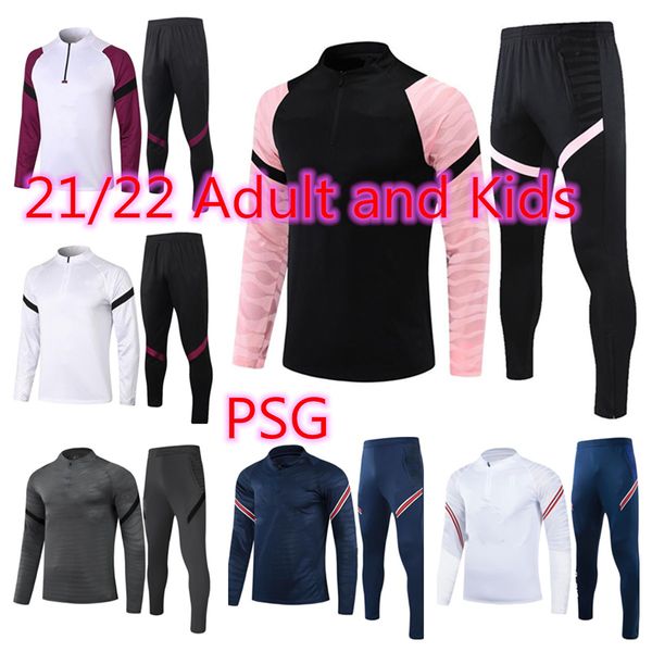 

new 2021 2022 men kit long sleeves soccer jacket uniforms tracksuits jerseys 21 22 psgs train football coat training shirt suit kits, Gray