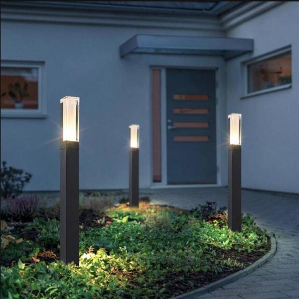 

led exterior bollard light h800mm outdoor floor for garden ip67 waterproof aluminium ac85-265v lawn lamps