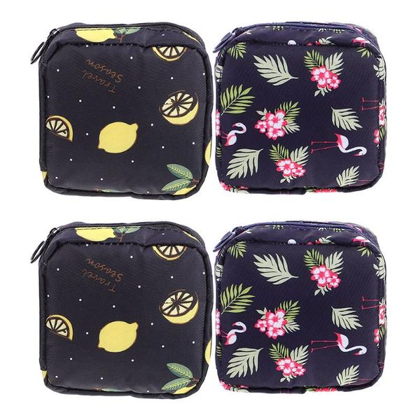 

storage bags 4pcs travel menstrual pads pouches nursing mat (navy)