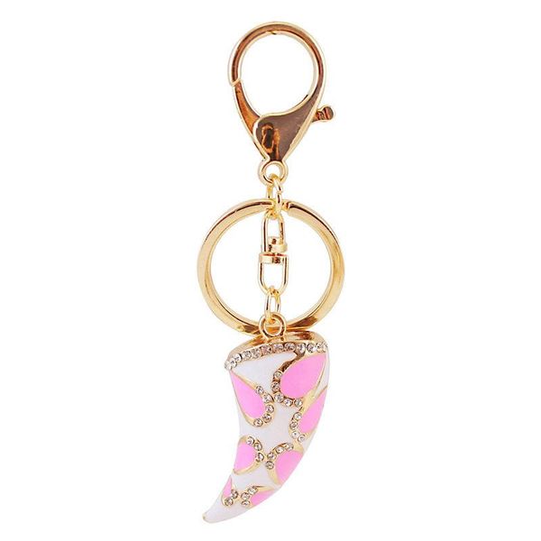 

keychains alloy key ring keychain horn keyfob rhinestone crystal purse car keyrings, Silver