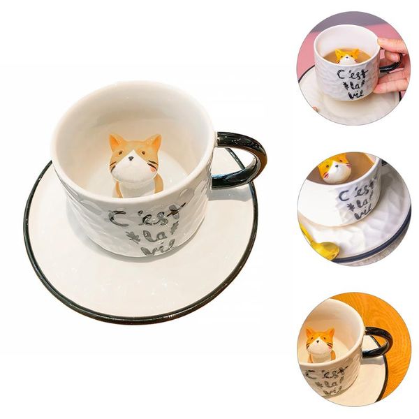 

mugs 1 set 3d animal coffee mug ceramics cup inside for office home