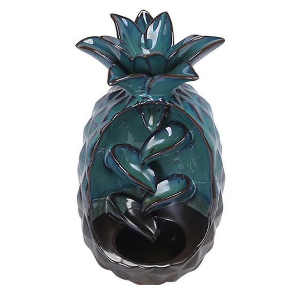 

fragrance lamps pineapple shape teahouse waterfall backflow ceramic incense burner with cones