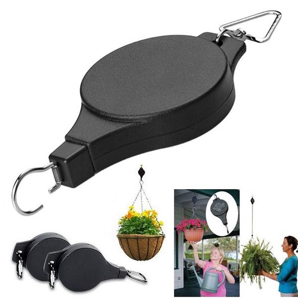 

flowerpot hook retractable plant hanger durable hanging strap pull down carabiner style clips garden tools hooks & rails