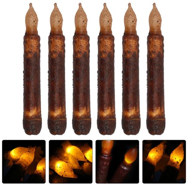

candles 6pcs decorative candle lamp wedding led light lighting adornment black