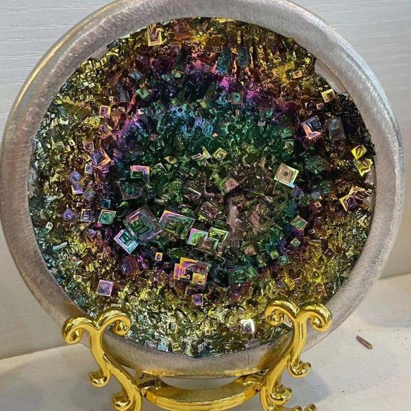 

decorative objects & figurines a natural and beautiful bismuth ore hole half as furniture decoration