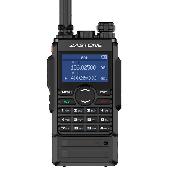 Zastone m7 banda dupla 5w walkie talkie 136-174 400-480mhz 250 canais 2600mh bateria hf transceptor ham rádio