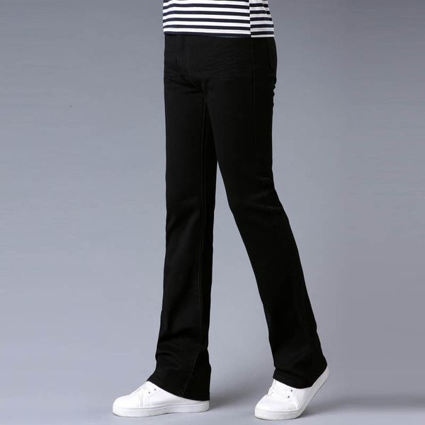 

men's flared jeans casual stretch horn black korean style pants, Blue