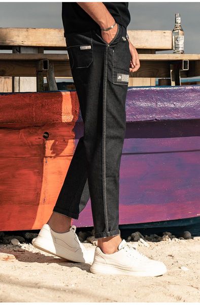 

men's jeans 2899 summer casual primary color retro solid korean denim, Blue