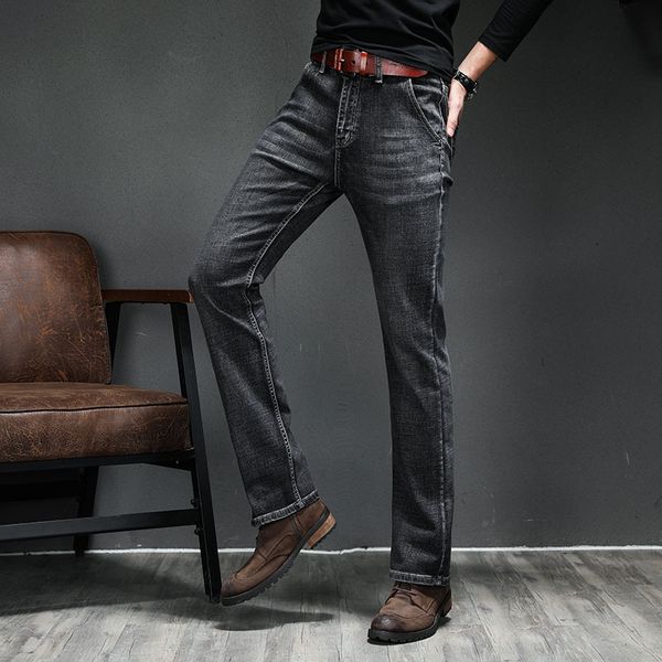 

2021 men's retro stretch denim jeans fashion autumn flared pants, Blue