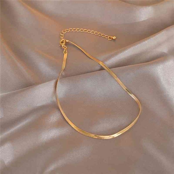 

qingdao jewelry korean simple choker snake bone necklace, Silver