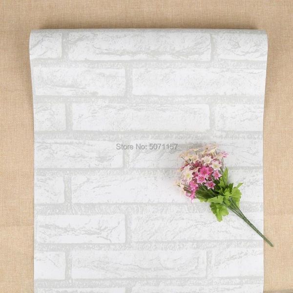 

wallpapers white vintage brick wallpaper self-adhesive for kitchen decorative peel and stick stickers roll bedroom living room 45 * 1000cm