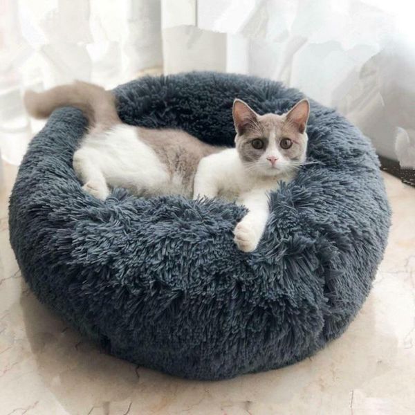

warm fleece dog bed cats pads round pet lounger cushion for small medium large dogs cat winter kennel puppy mat sofa kennels & pens
