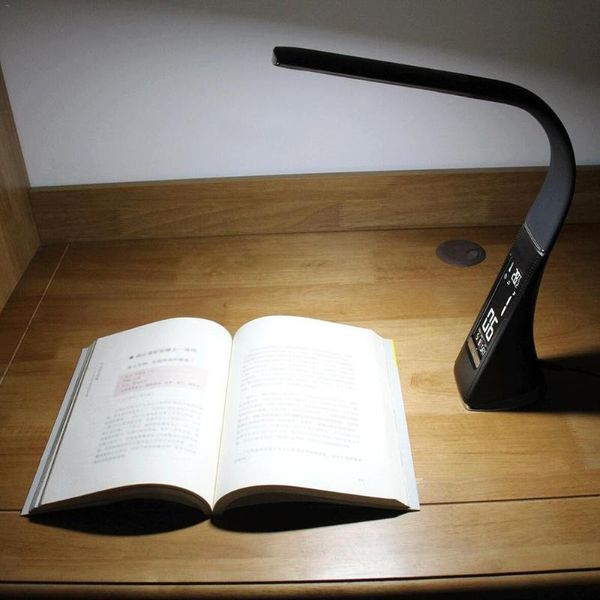 Lampade da tavolo LED LAMPA LAMPAGNO LAMPAGGIO DELL'UFFINGMENT DELLA LIGHT NOTTE USB con calendario di sveglia LCD