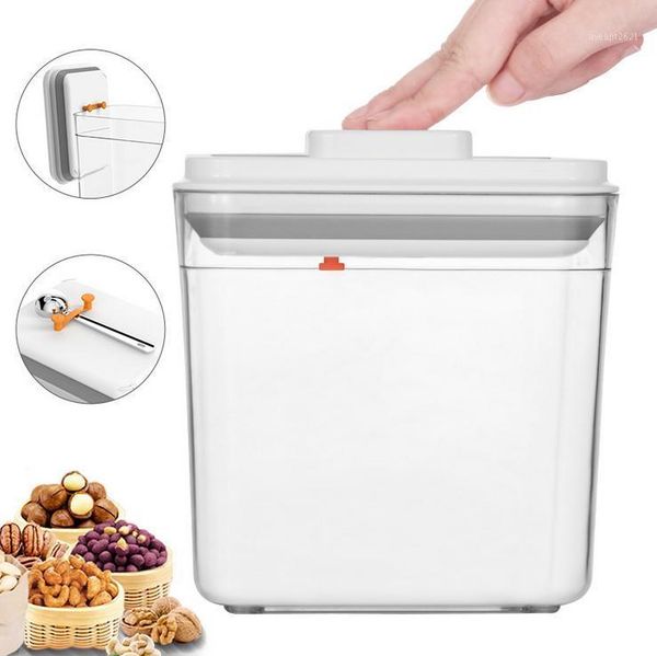 

storage bottles & jars sealed boxes, press button grain containers, multi-purpose bin for cereal, flour, baking supplies, snack