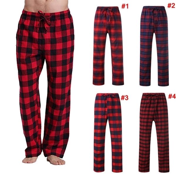 

men drawstring pants spring fall autumn trousers plaid grid print loose long casual pants home clothing ljj-aa3168, Black