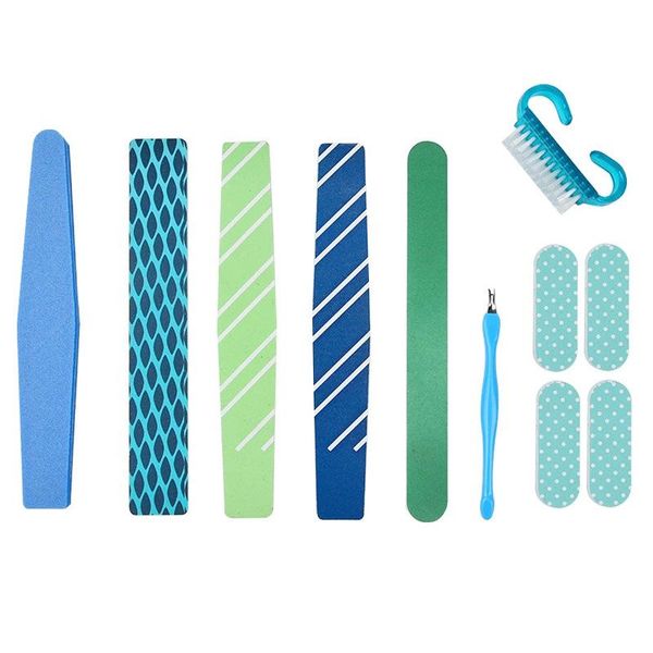 

nail art kits 8pcs tool set polishing strip file stainless steel dead skin scissor fork manicure remover tools