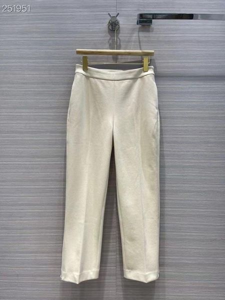

women's pants & capris 2022 early spring luxury design runway collection mid waist woolen solid street style casual long, Black;white