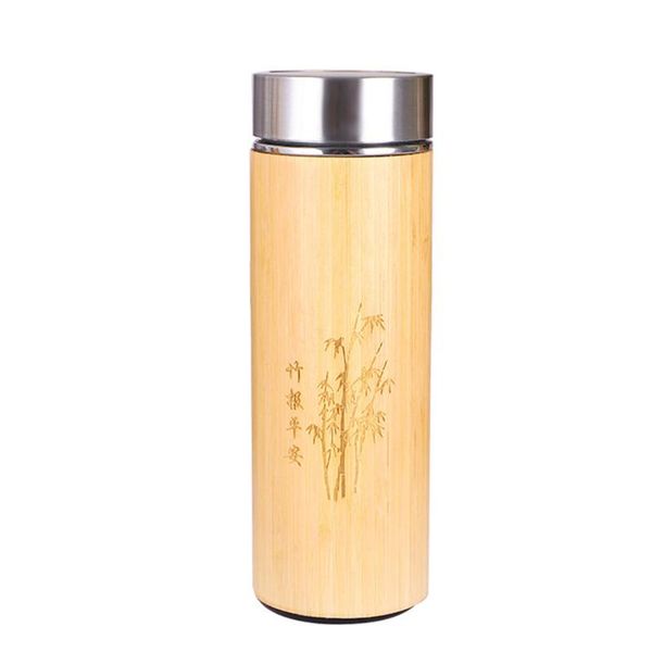 

water bottles kitchen insulation cup drinking tea portable bamboo fashion bottle vacuum gift sports stainless steel coffee mug