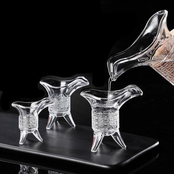

jue cup imperial glass creative small white wine suit chinese household antique spirit s glasses set