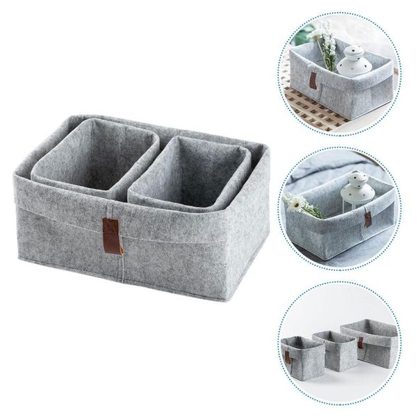 

3pcs practical storage basket tableorganizer household deskbaskets