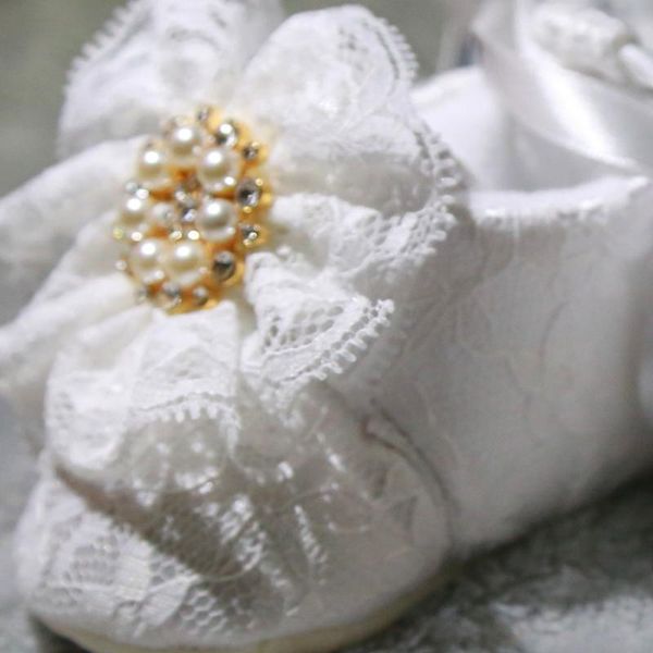 

first walkers custom christening pearls clear crystal baby shoes for born infant white ribbon childhood keepsake gifts