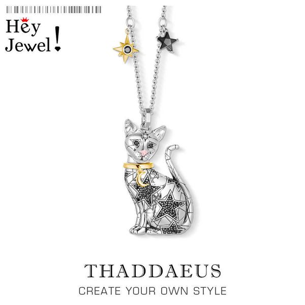 

designer necklace pendant magic cat,2021 brand link chain fashion jewelry europe glamorous 925 stering silver bijoux gift for women