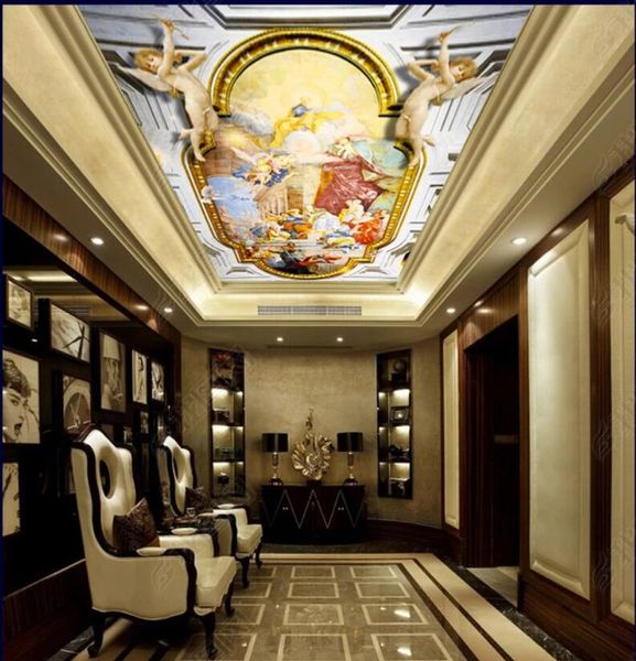

3d ceiling murals wallpaper custom p european angel mythological figure oil painting 3d wall murals wallpaper for walls 3 d home decor in th