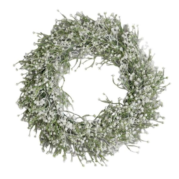 

decorative flowers & wreaths artificial babysbreath wreath garland for wedding decoration home party diy wall hanging front door