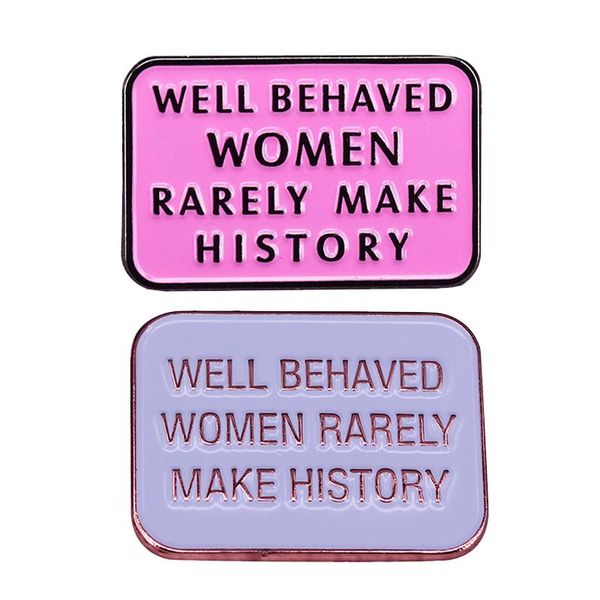 

pins, brooches well behaved feminist statement inspirational brooch pins enamel metal badges lapel pin jackets jeans fashion jewelry, Gray