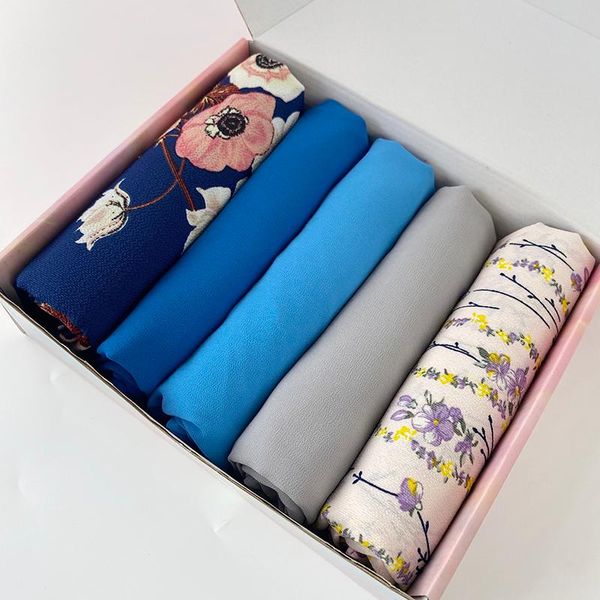 

ethnic clothing muslim printed chiffon hijab scarf arab headscarf for women flower islam foulard shawls and wraps femme turbante gift box, Red