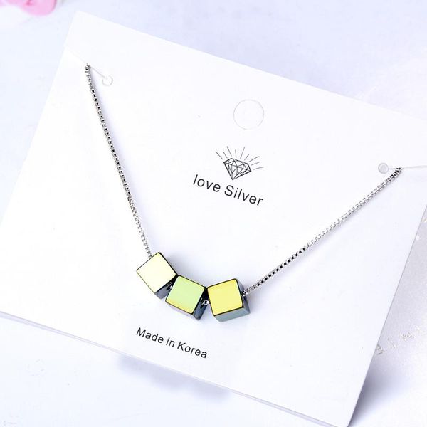 

pendant necklaces short necklace female clavicle chain simple korean version of the forest small fresh geometric ladies, Silver